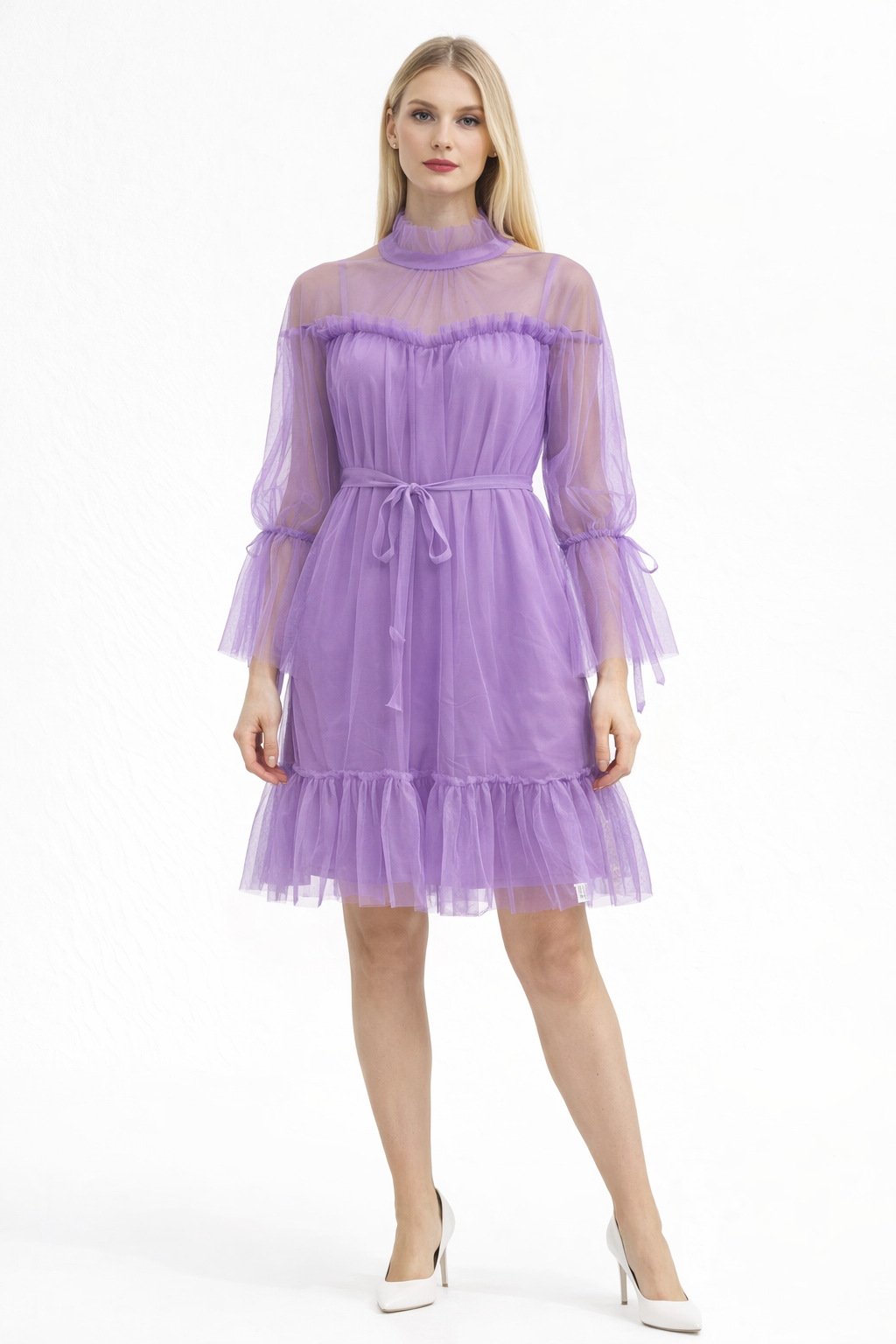 soft net short dress