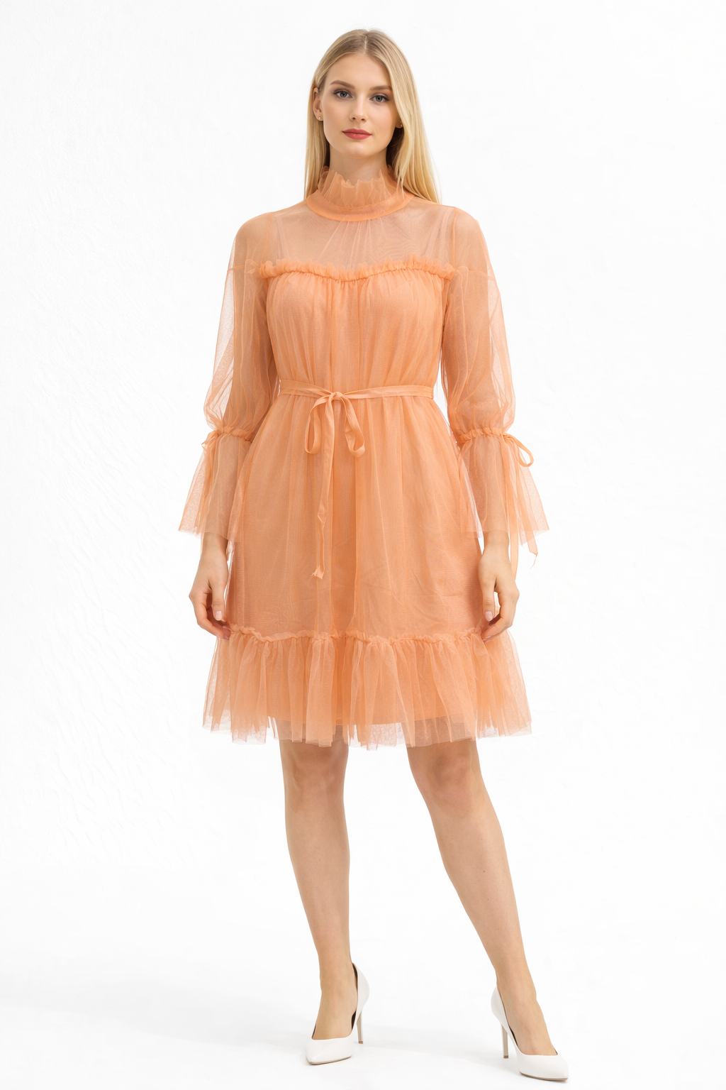 soft net short dress