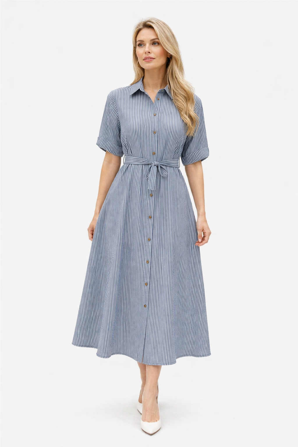 STRIP COTTEN MIX DRESS