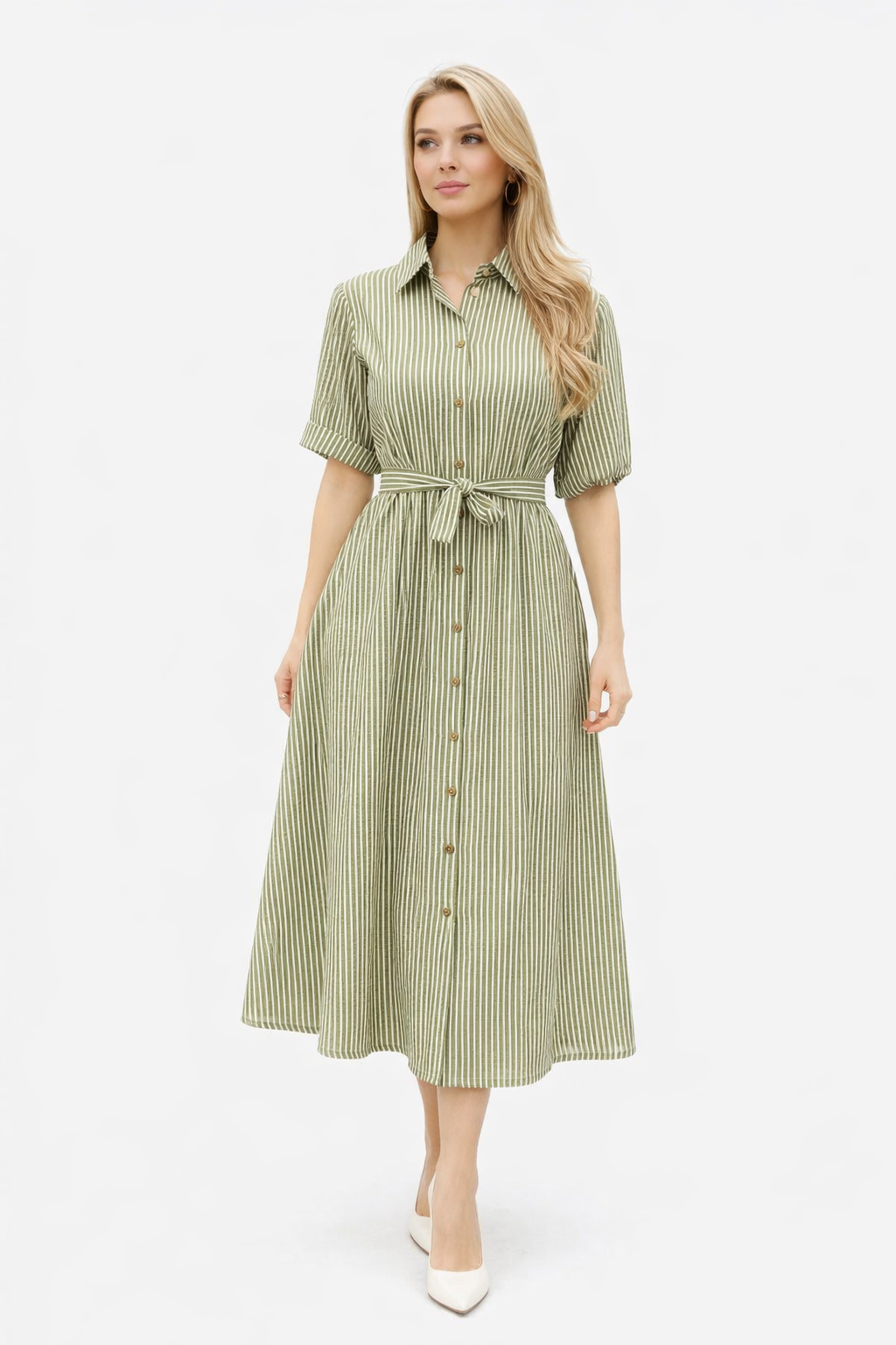 STRIP COTTEN MIX DRESS