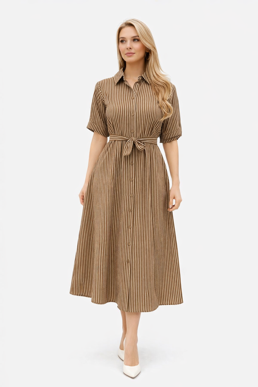 STRIP COTTEN MIX DRESS