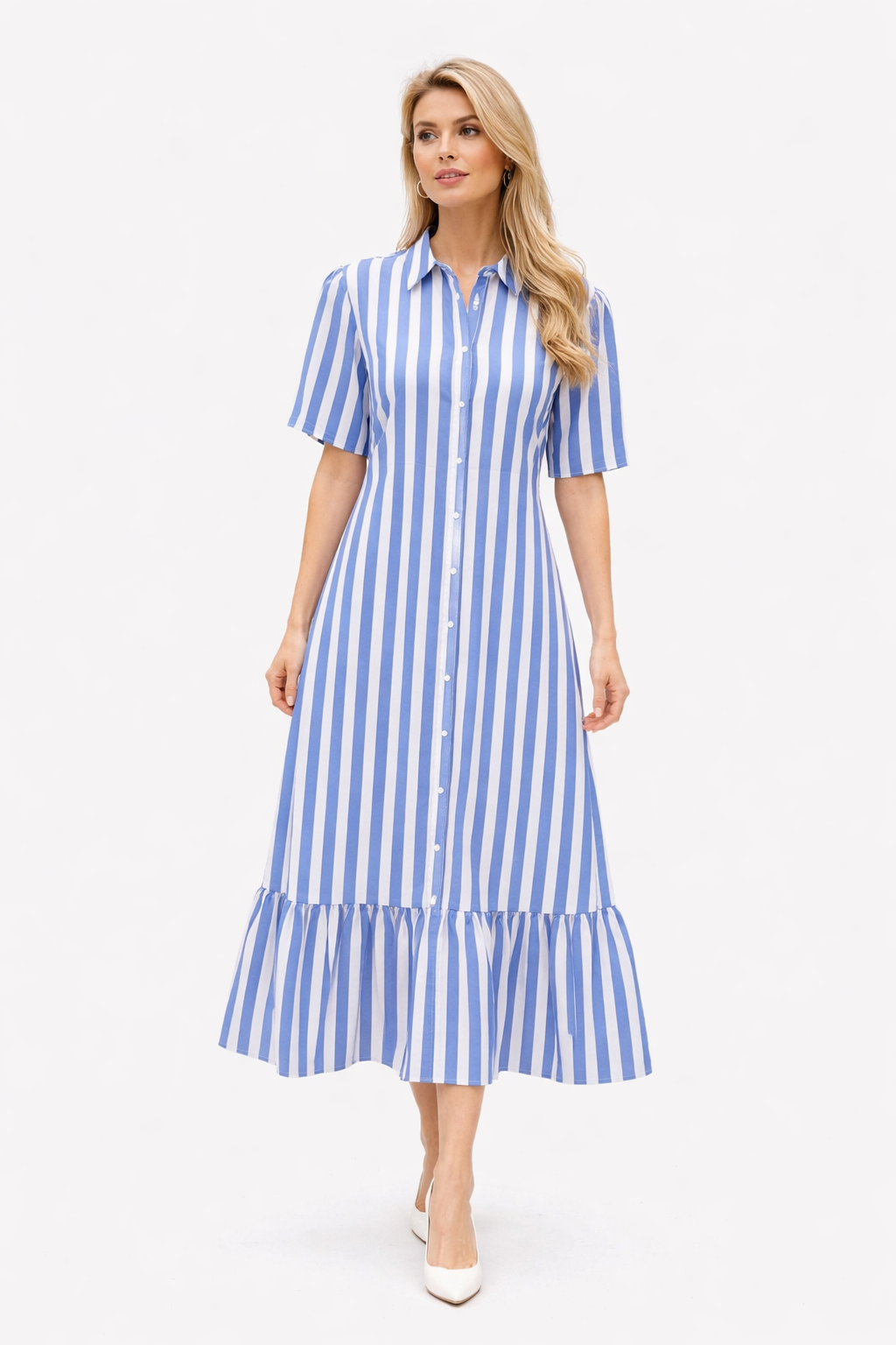 STREP FRILL  LONG DRESS