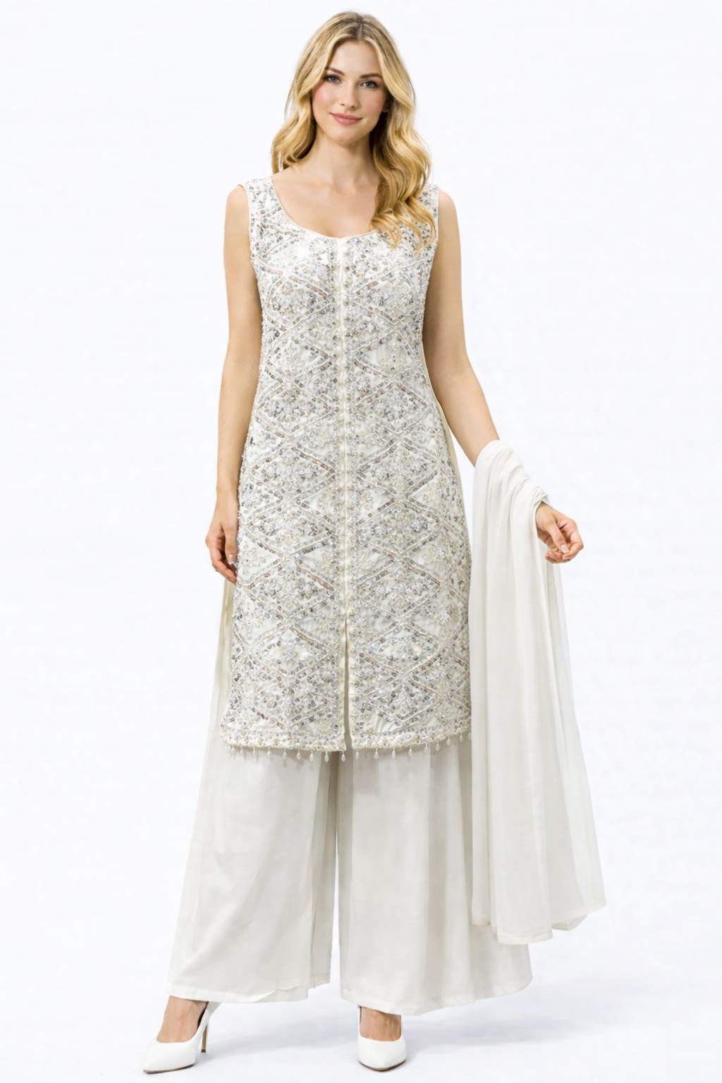SHARARA SUIT WITH PLAIN CHUNNI