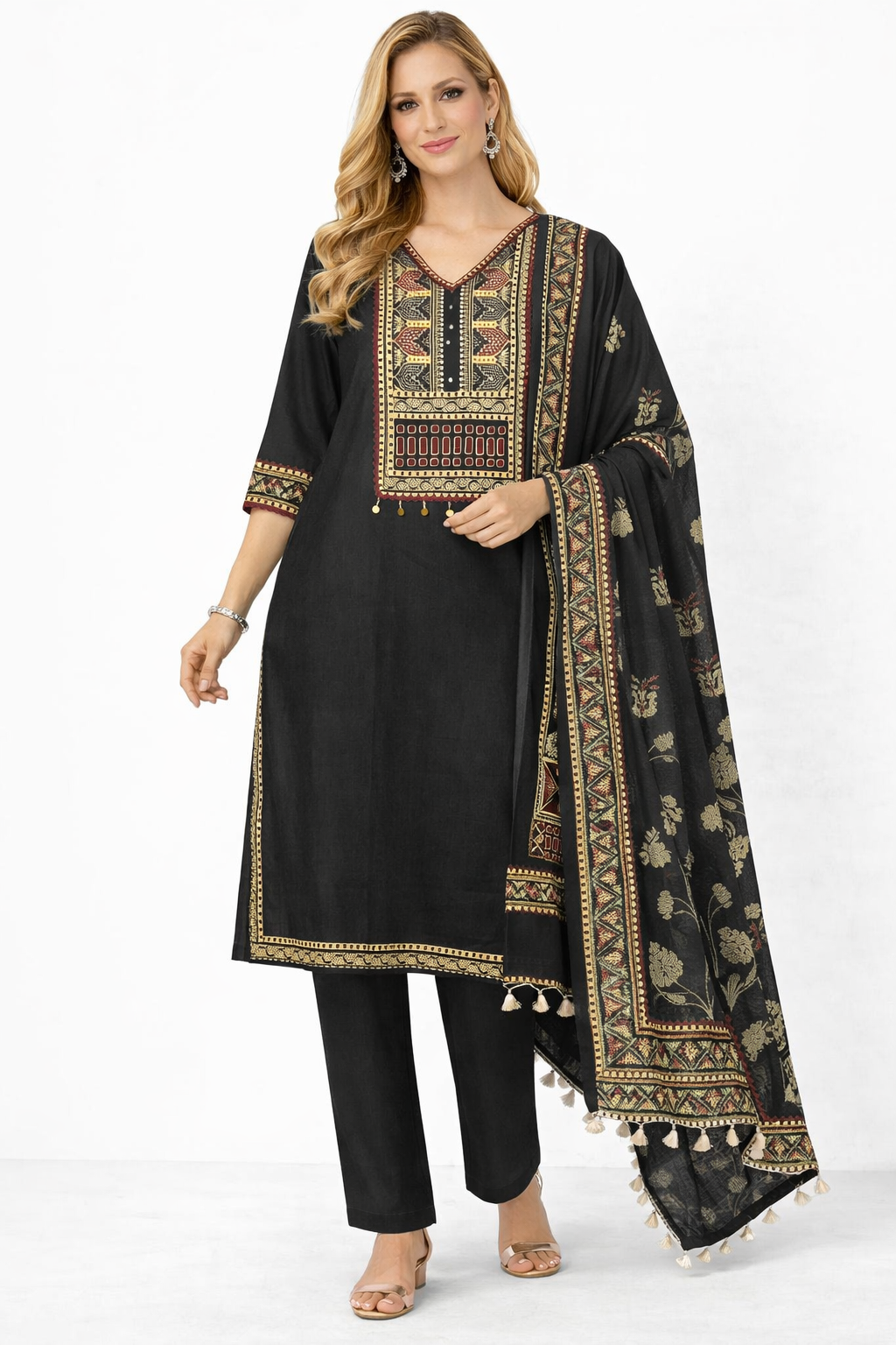 printed black  summer suit