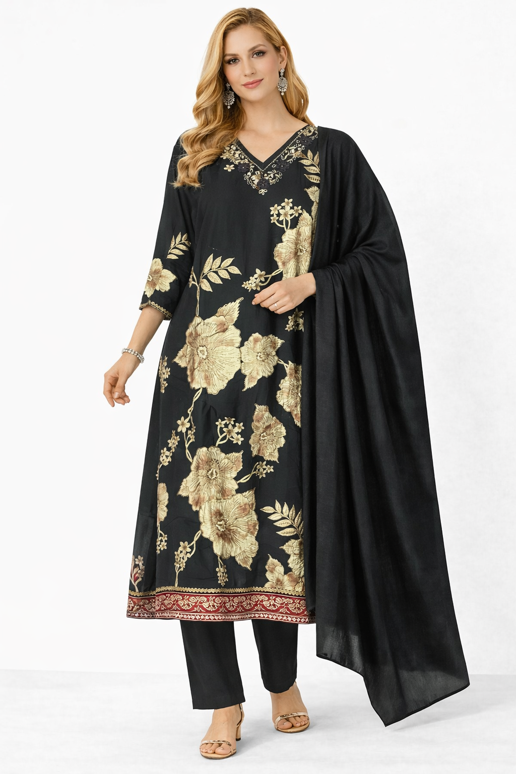 PRINTED FLOWER BLACK