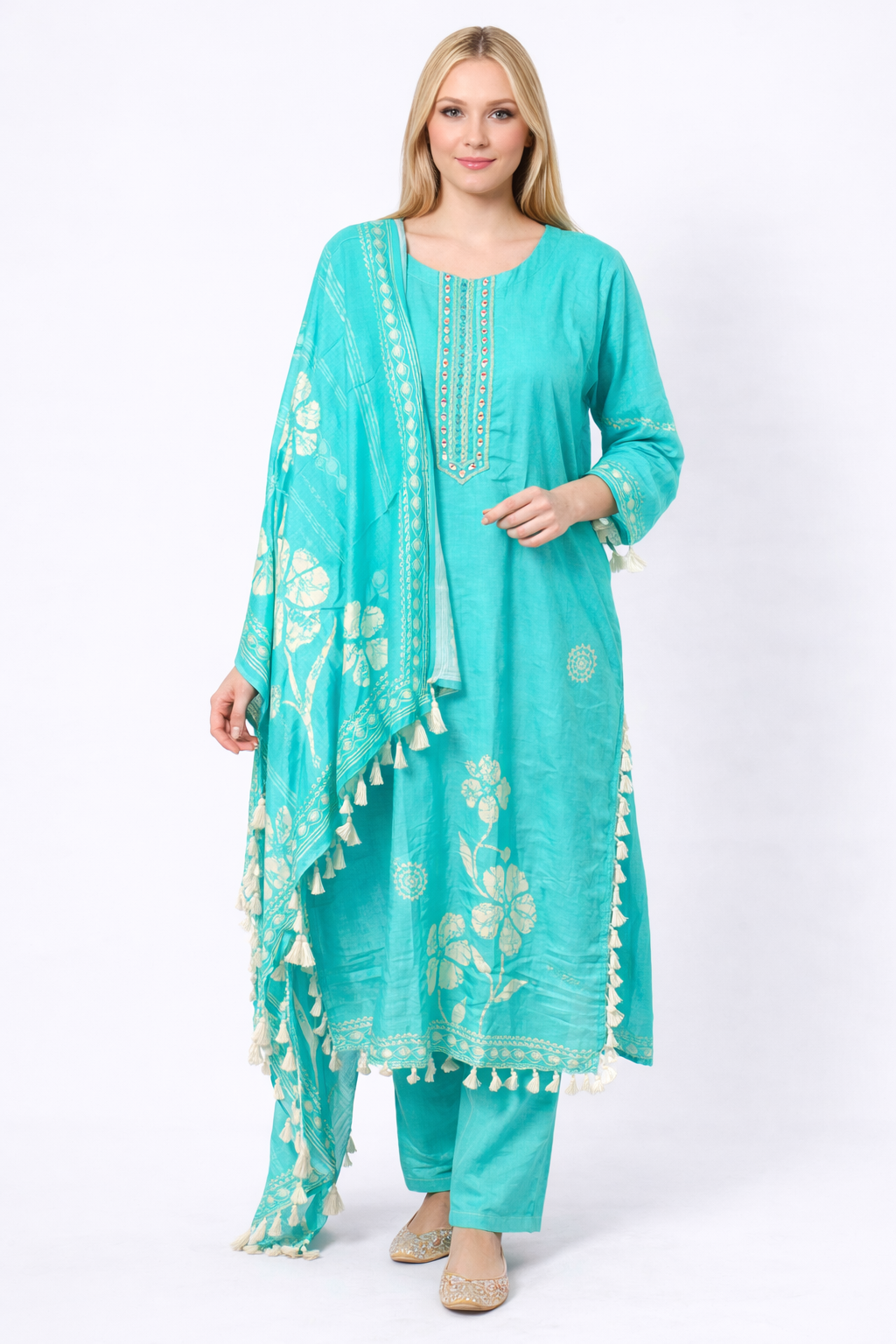 PRINTED FULL LACEC SUIT