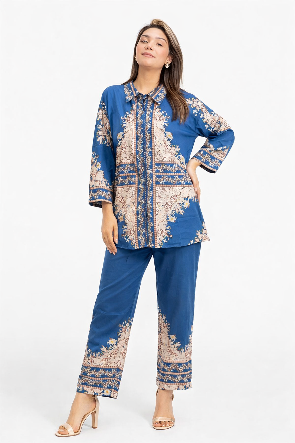 KOREAN  PRINTED CORDSET GOOD TILL TO 2XL