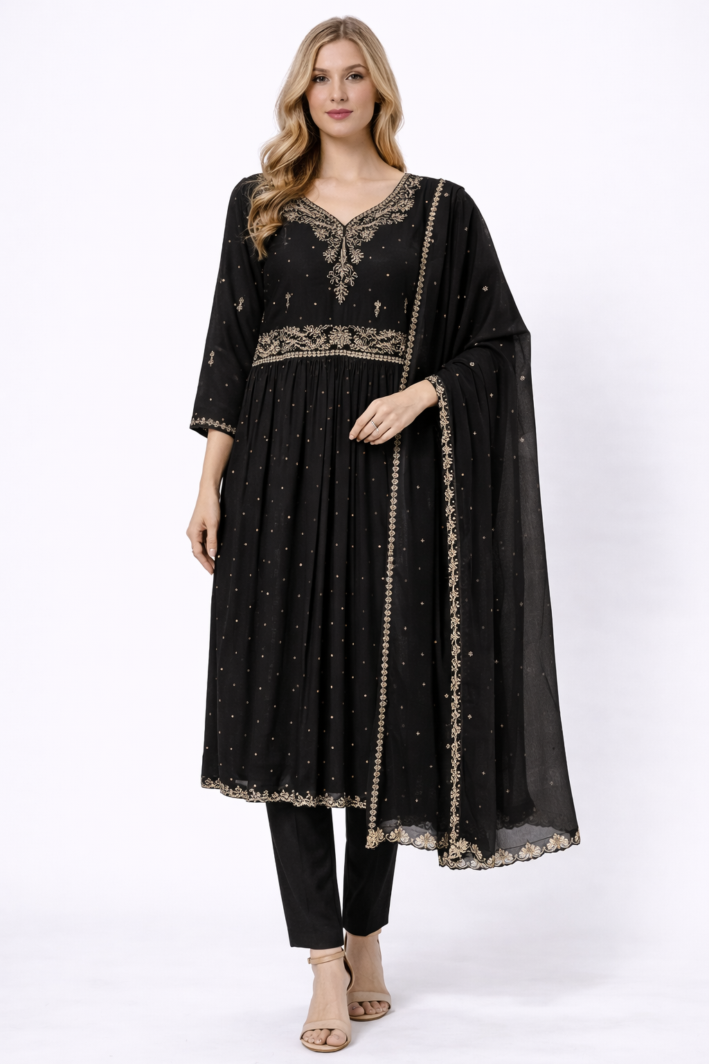 BEAUTIFUL BLACK EMBROIDERY SUIT