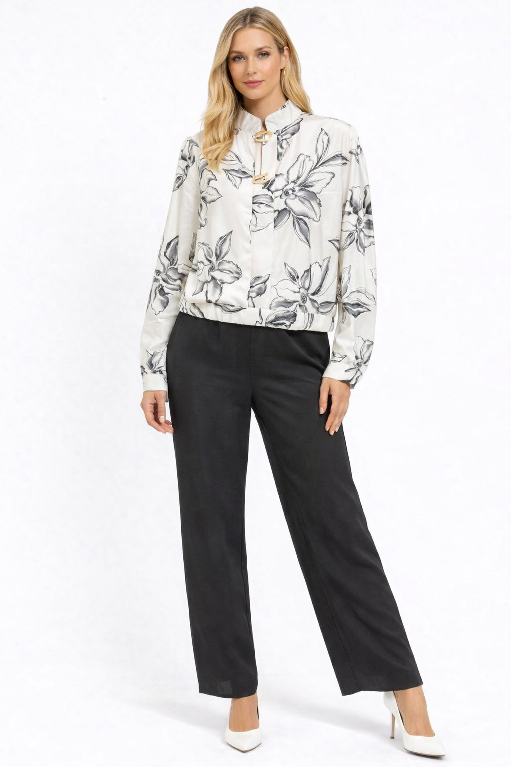 PRINTED BLACK/WHITE COMBINATION CORDSET