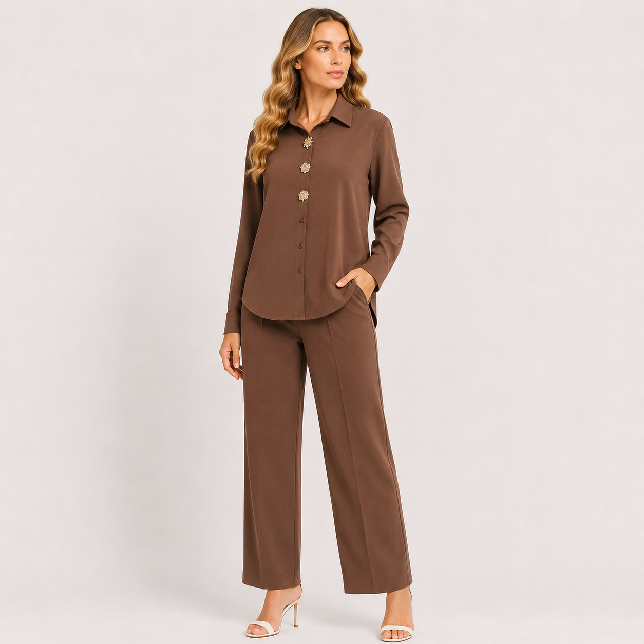 Solid with Statement Embellishments CORD SET