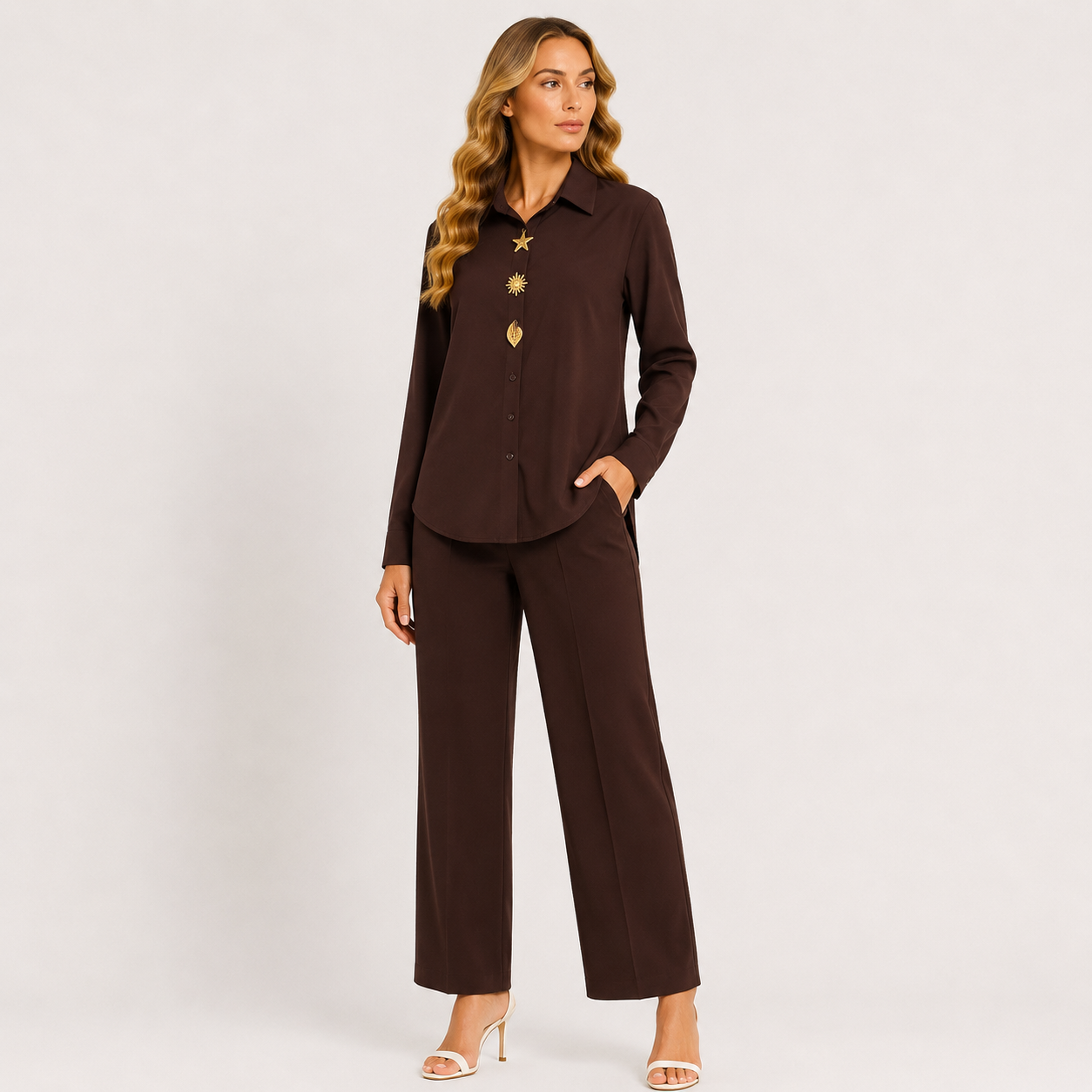 Solid with Statement Embellishments CORD SET
