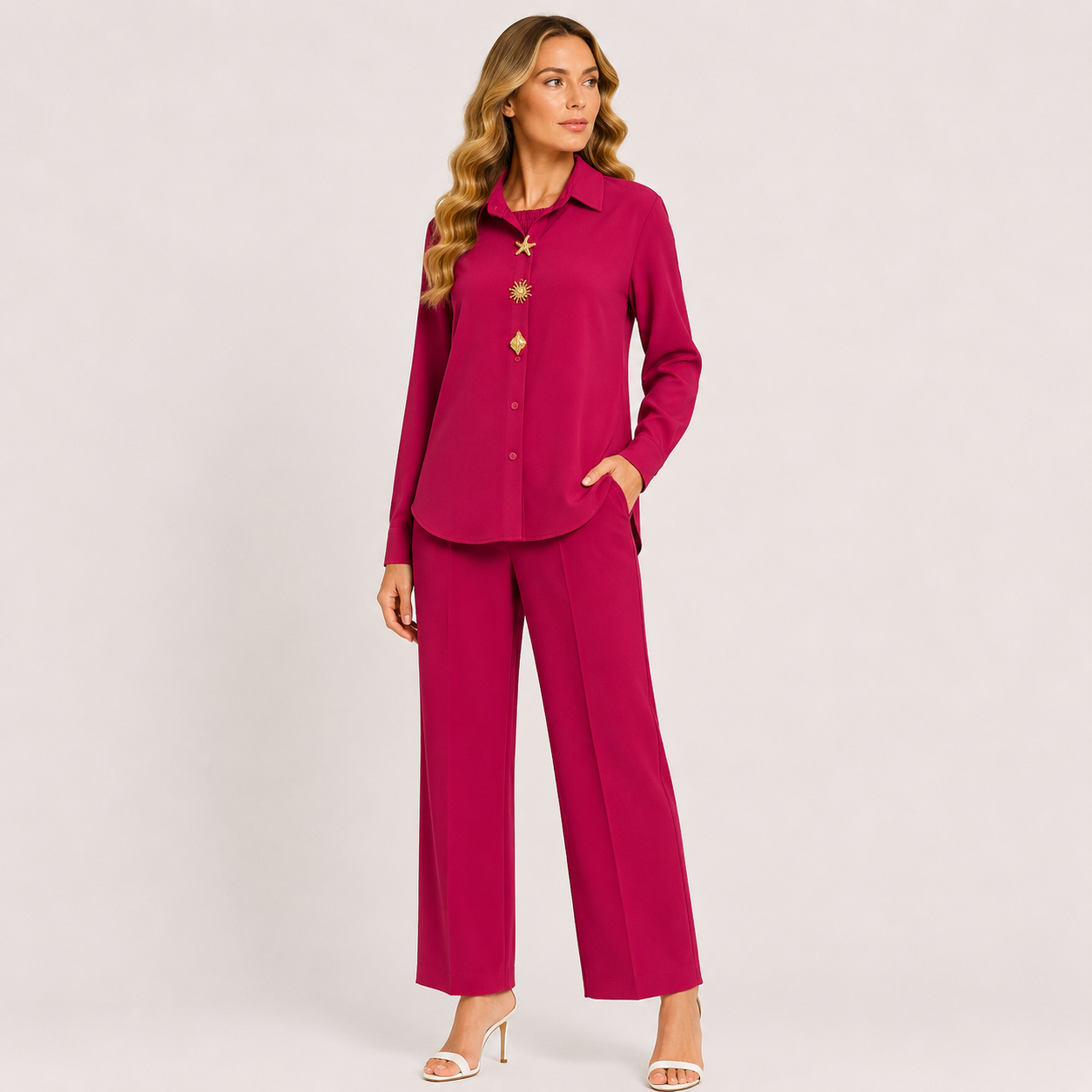 Solid with Statement Embellishments CORD SET