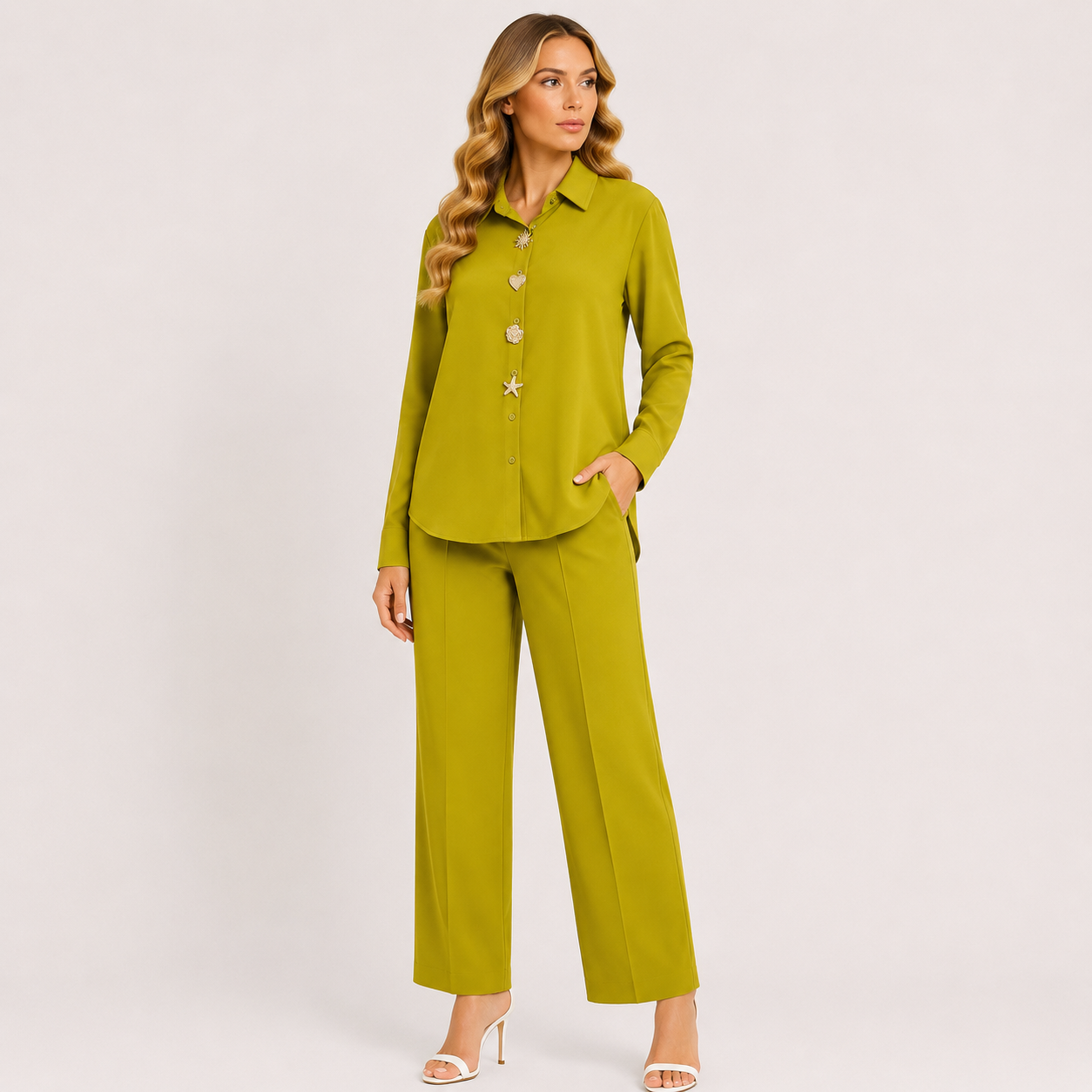 Solid with Statement Embellishments CORD SET