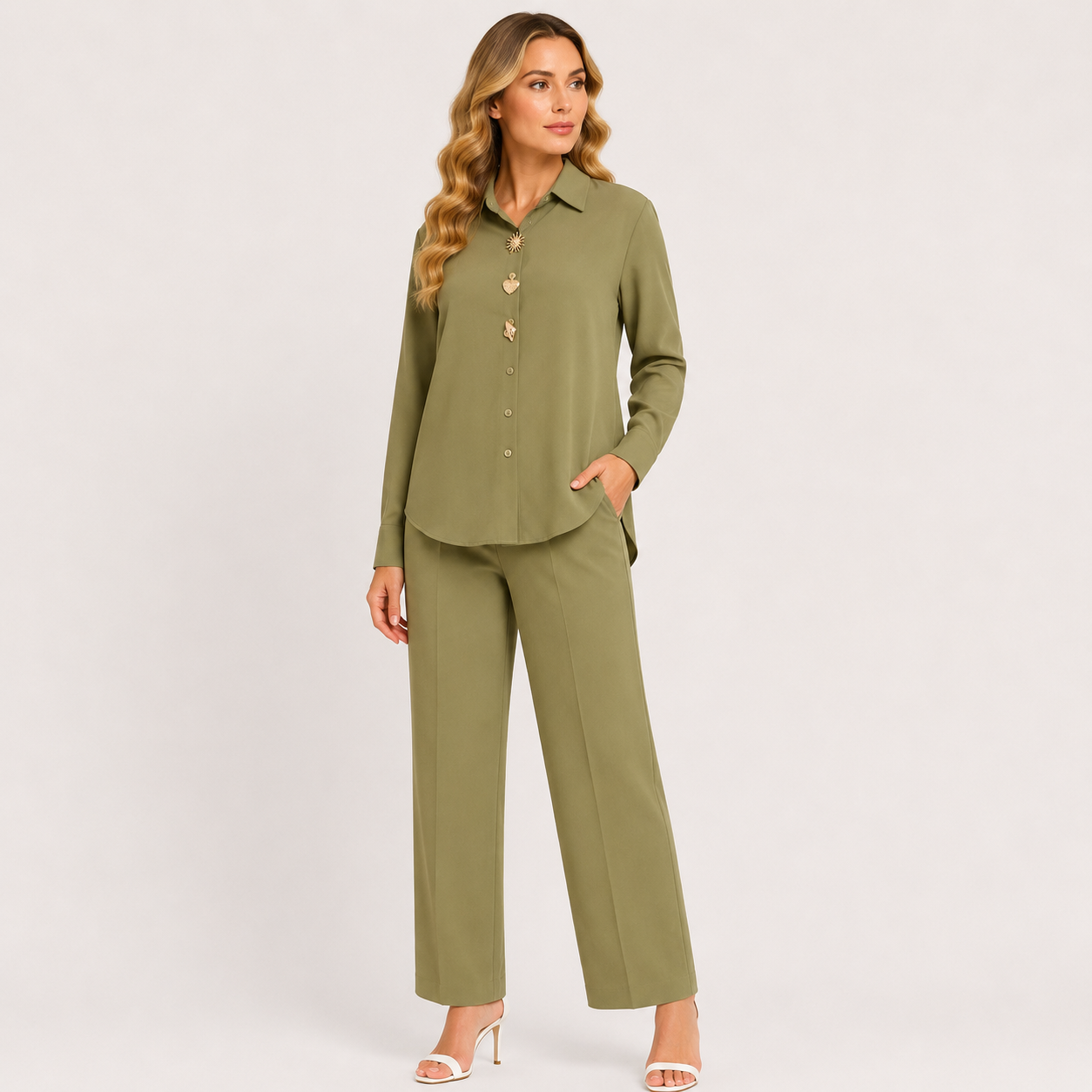 Solid with Statement Embellishments CORD SET