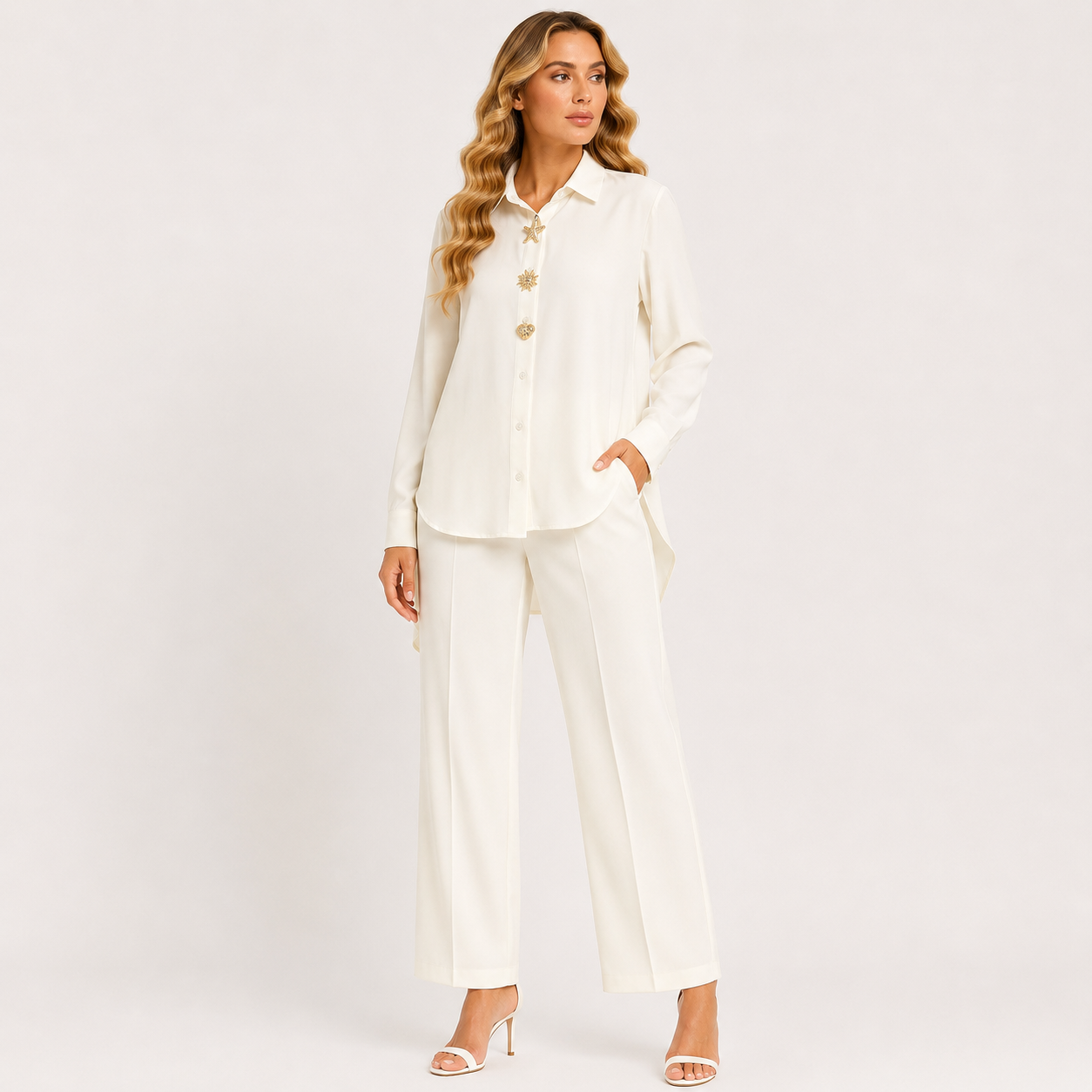 Solid with Statement Embellishments CORD SET