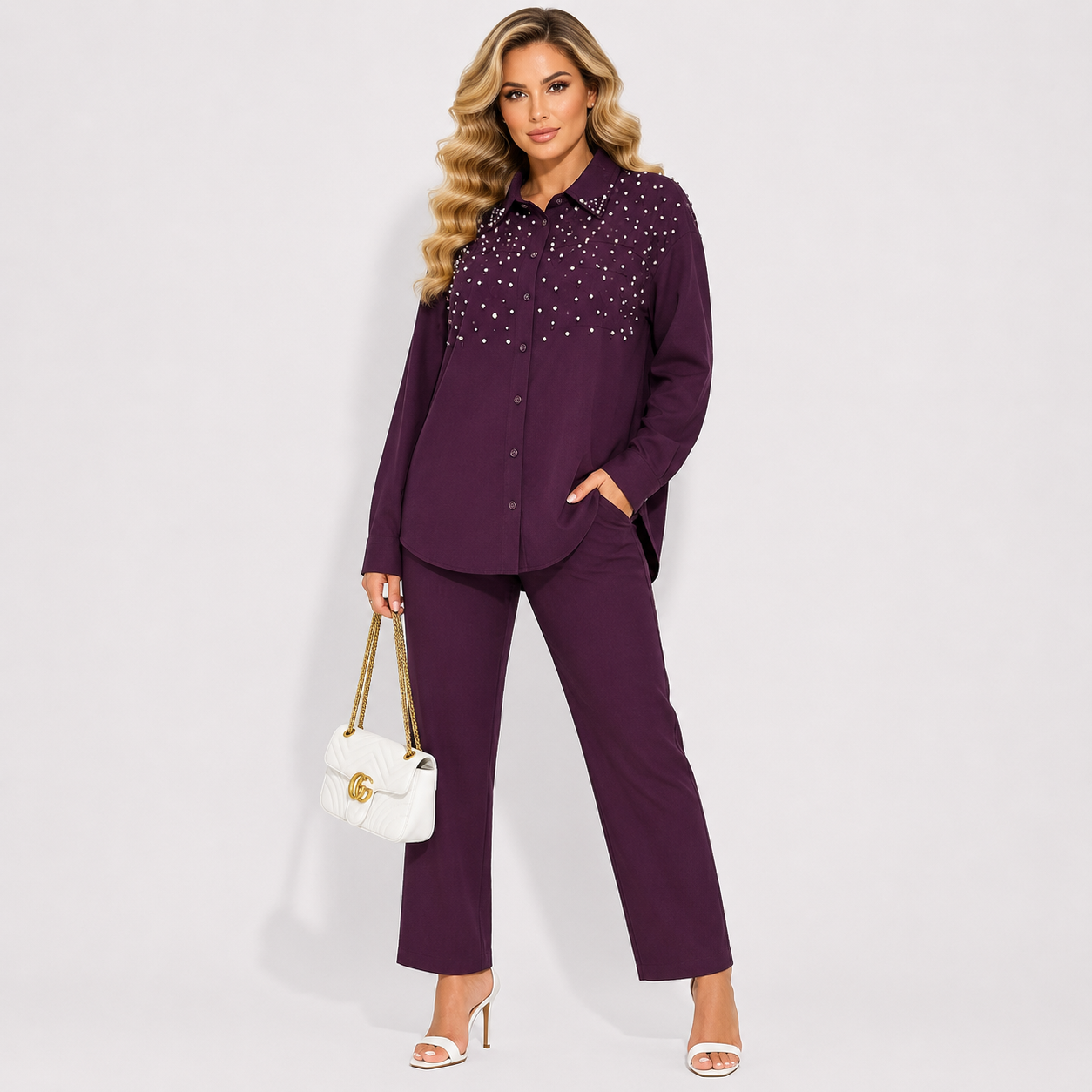 PEARLS EMBELLISHMENT CORD SET