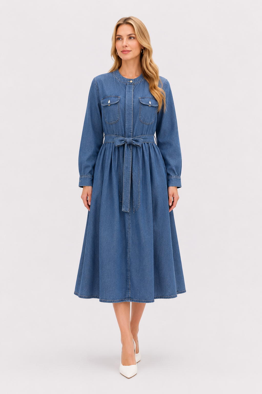 Solid Denim Look DRESS