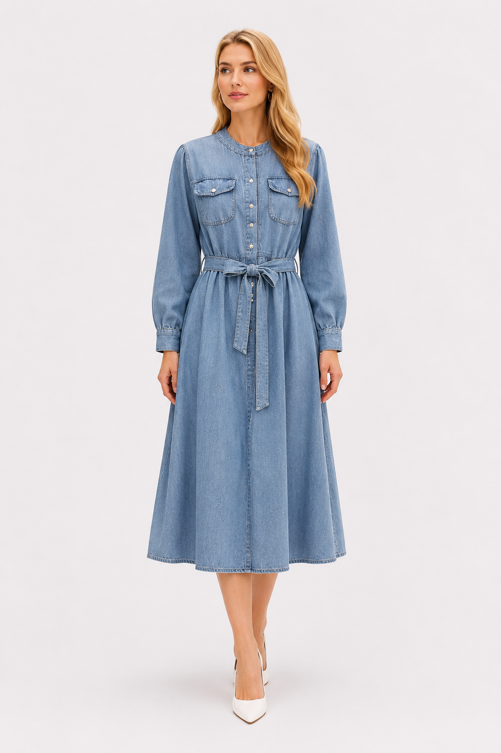 Solid Denim Look DRESS