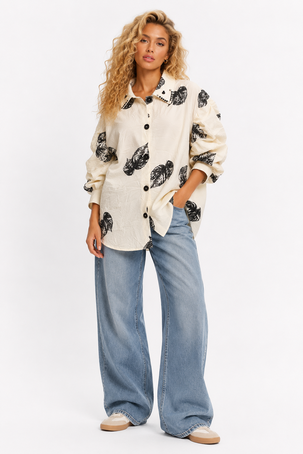 Floral Leaf Print tops