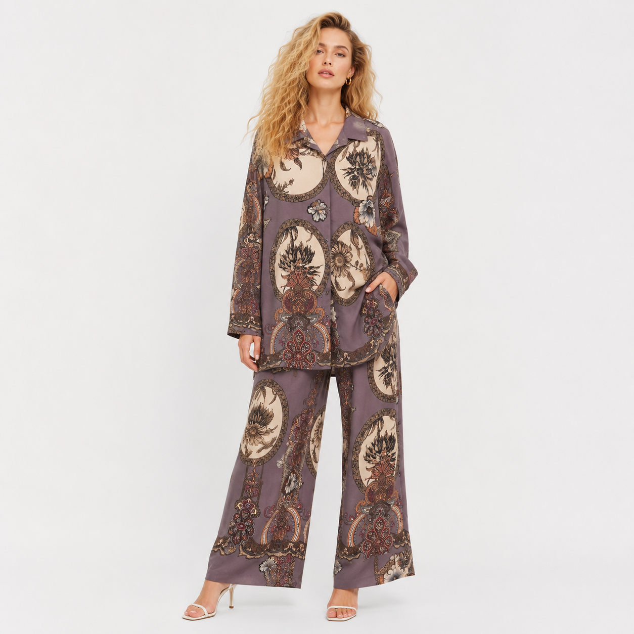 MUSLIN FABRIC PLUS SIZE CORD SET