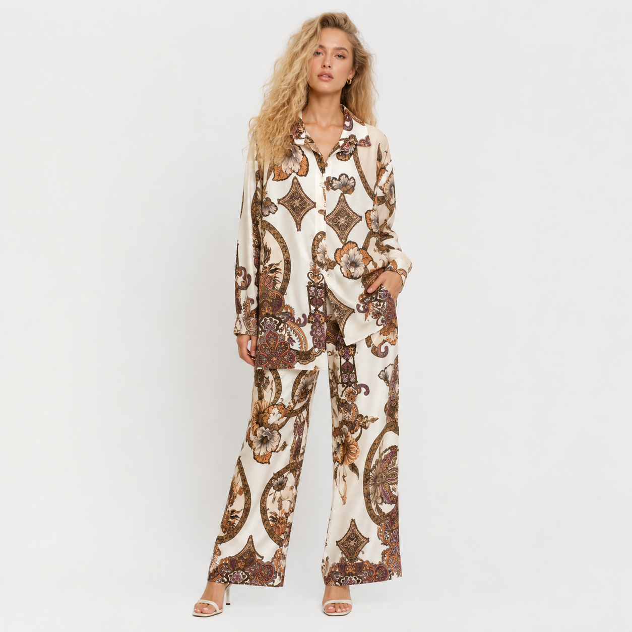 MUSLIN FABRIC PLUS SIZE CORD SET