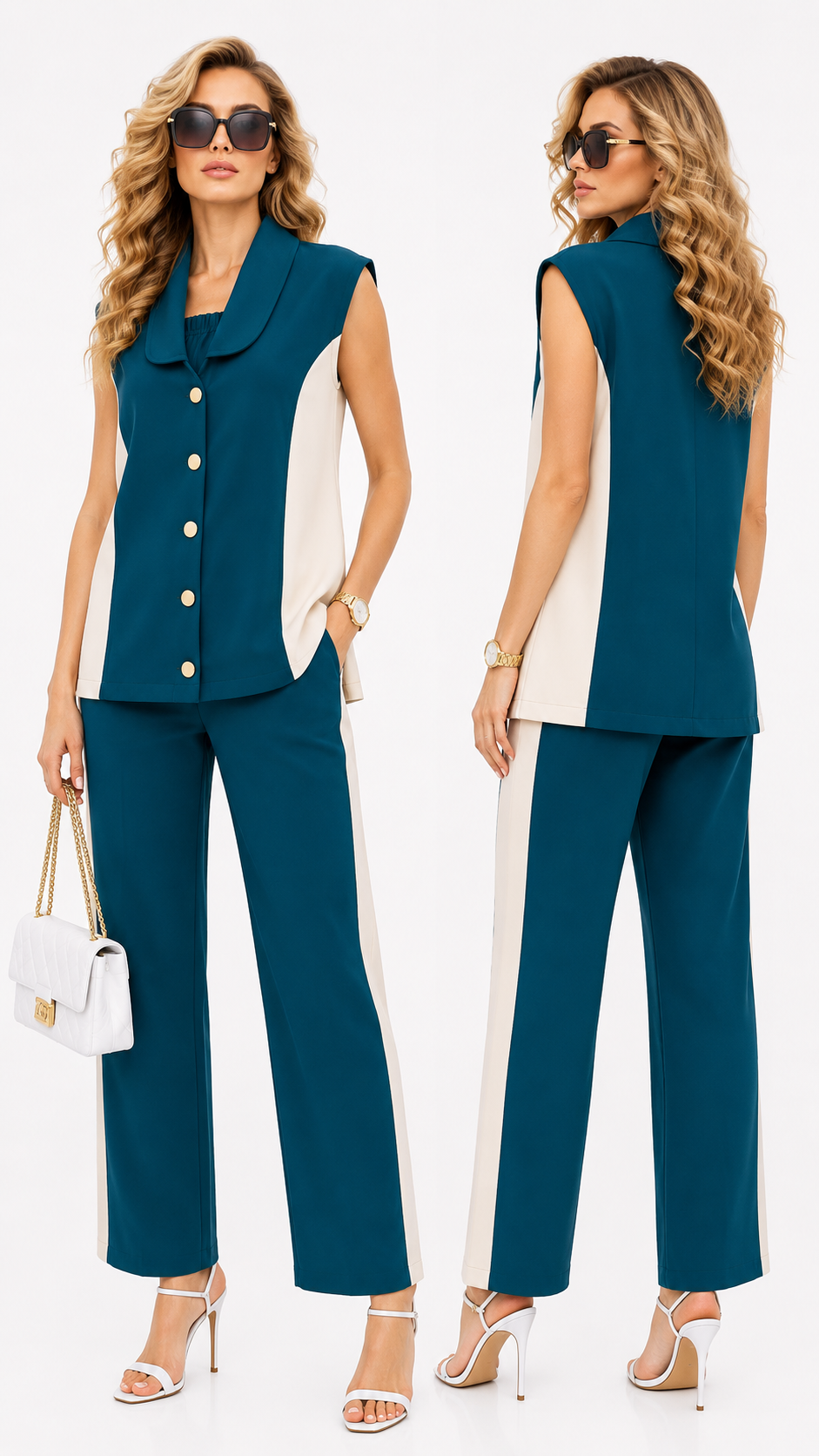 cut sleeve office wear cord set