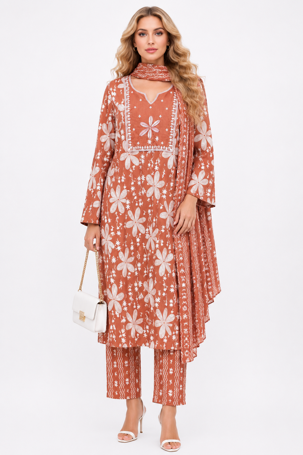 FLOWER PRINTE COTTON SUIT
