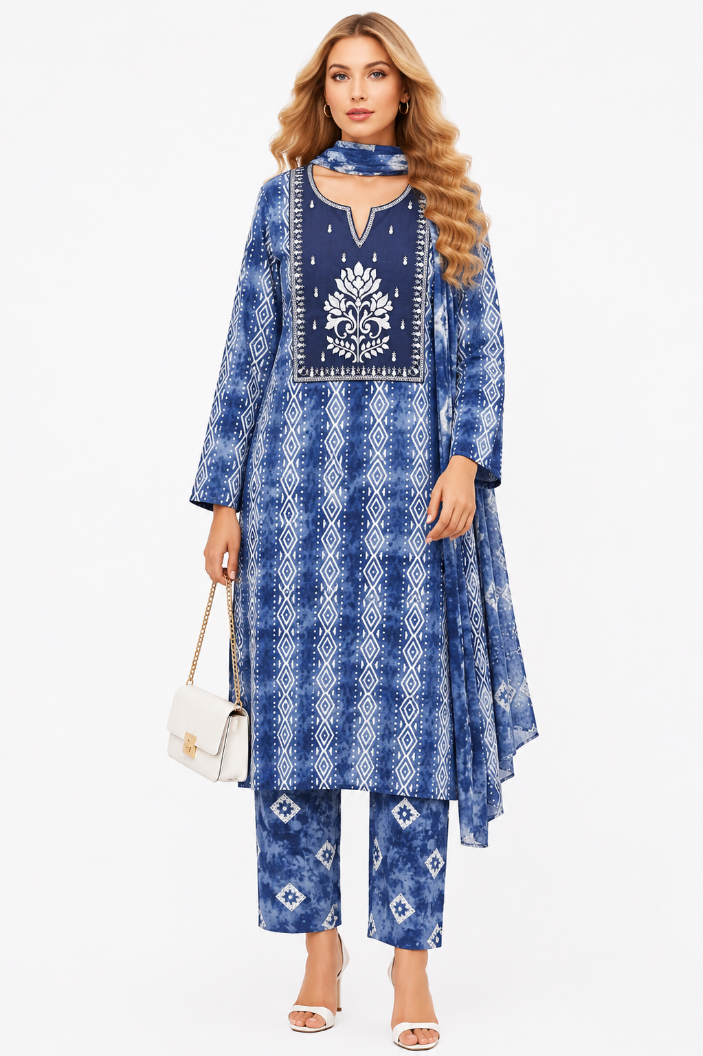 BLUE PURE COTTON SUIT