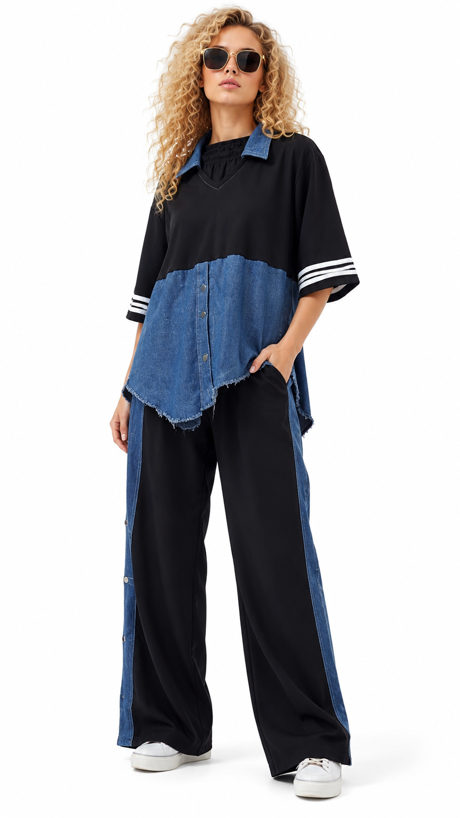 DENIM T-SHIRT STYLE CORD SET