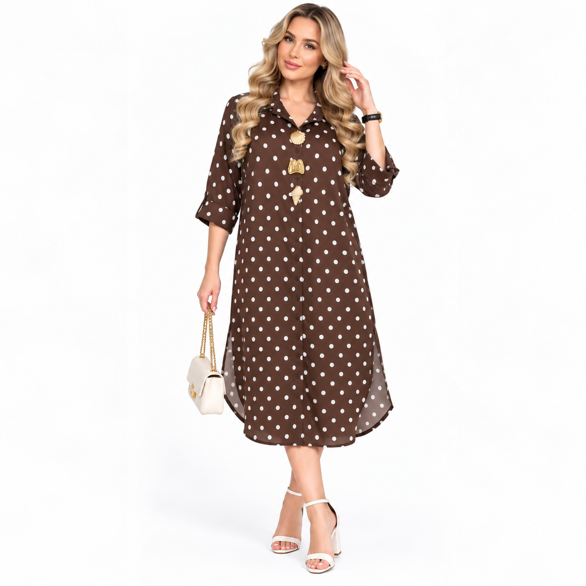small poll ka dot plus size dress