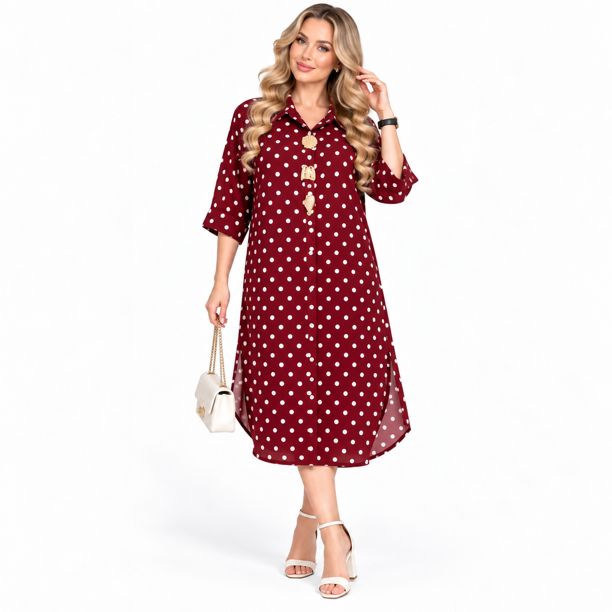 small poll ka dot plus size dress