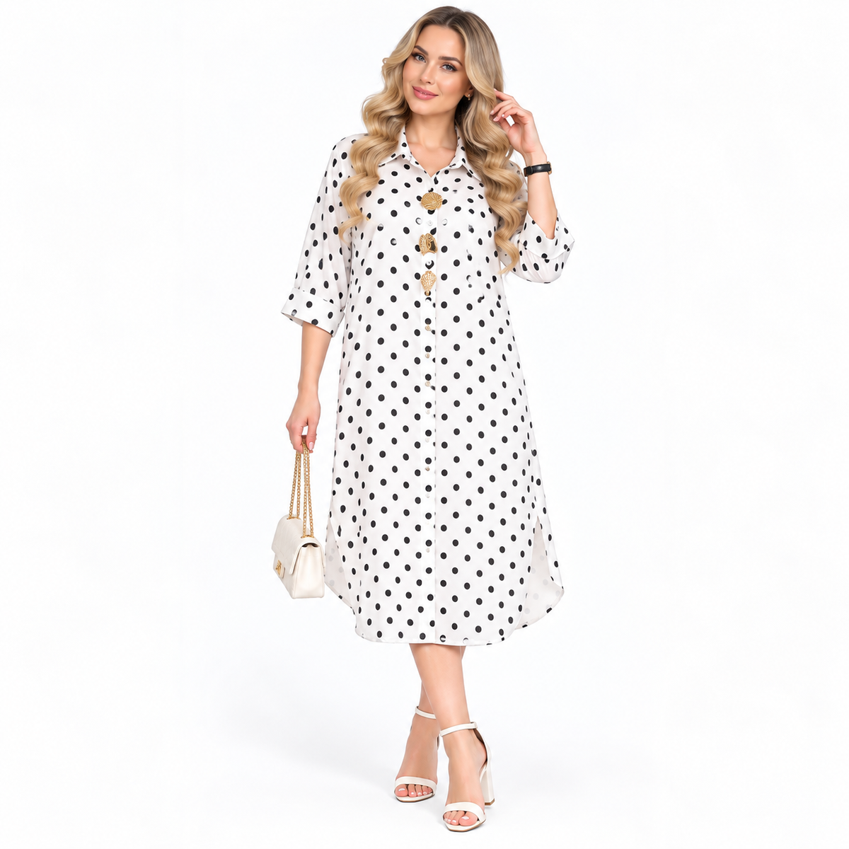small poll ka dot plus size dress