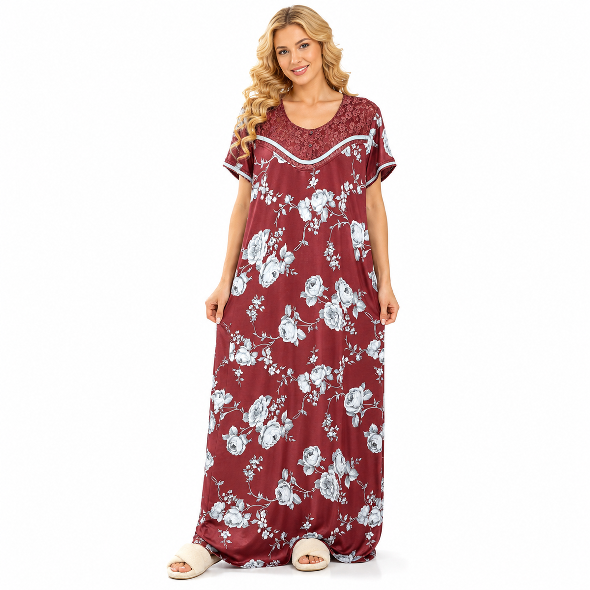 MARRON WINE NIGHT SUIT
