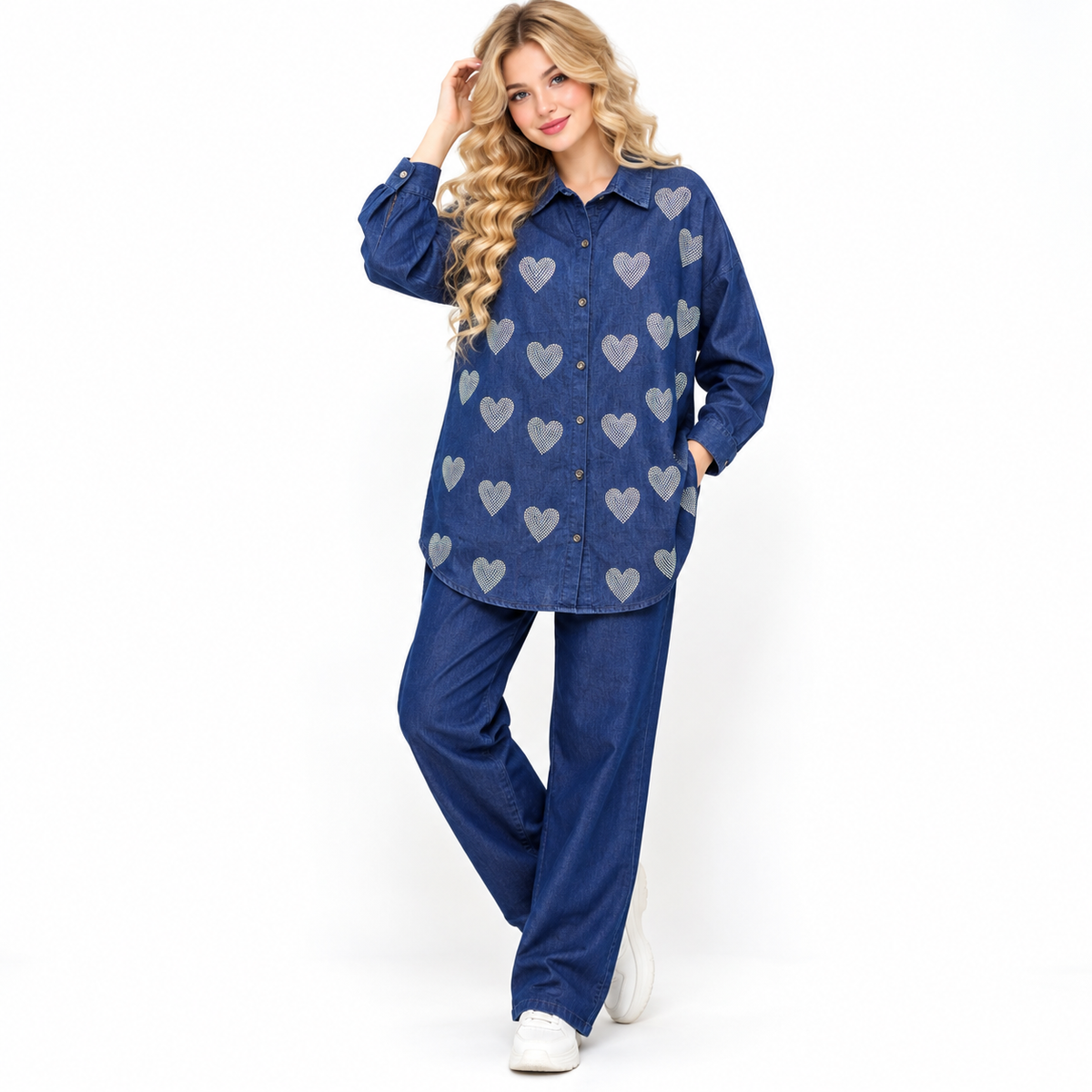 denim coat set