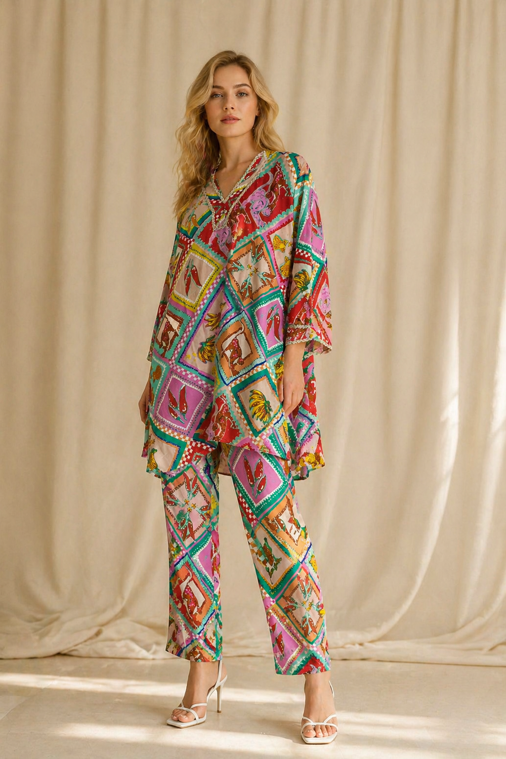 COTTON PRINTE CORD SET