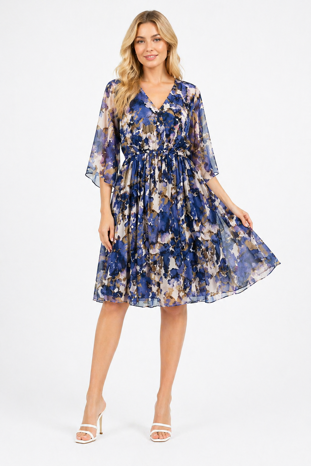 KNEE- LENGTH LEOPARD PRINTE DRRESS