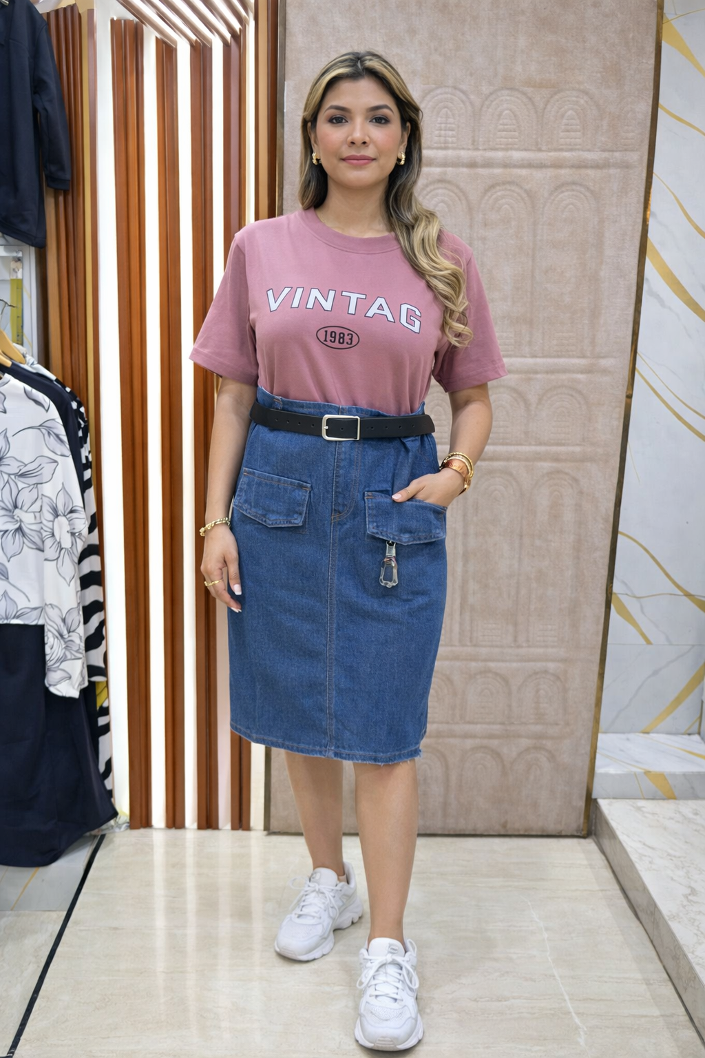 T-SHIRT WITH DENIM DRESS