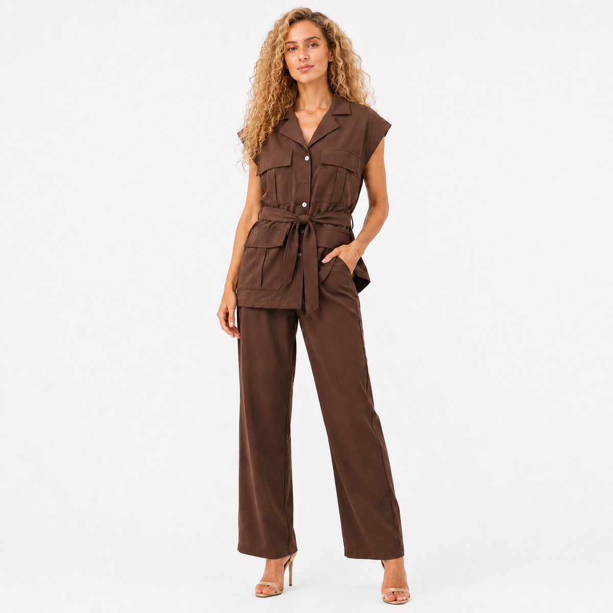 front pocket office wear cord set
