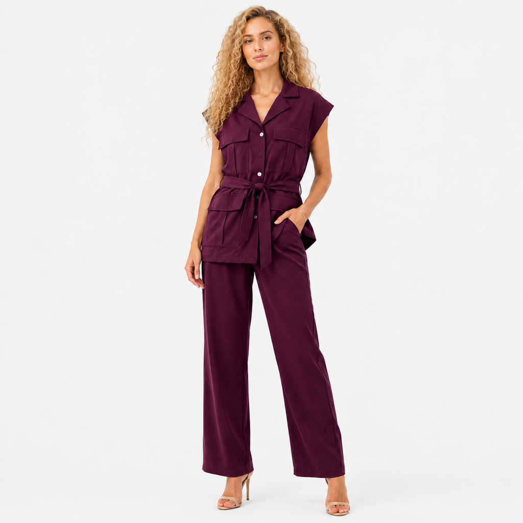 front pocket office wear cord set