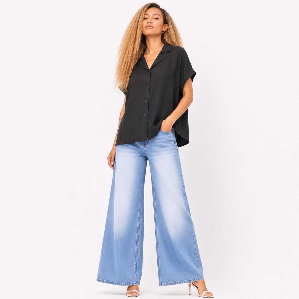 cut sleeve shirt style top