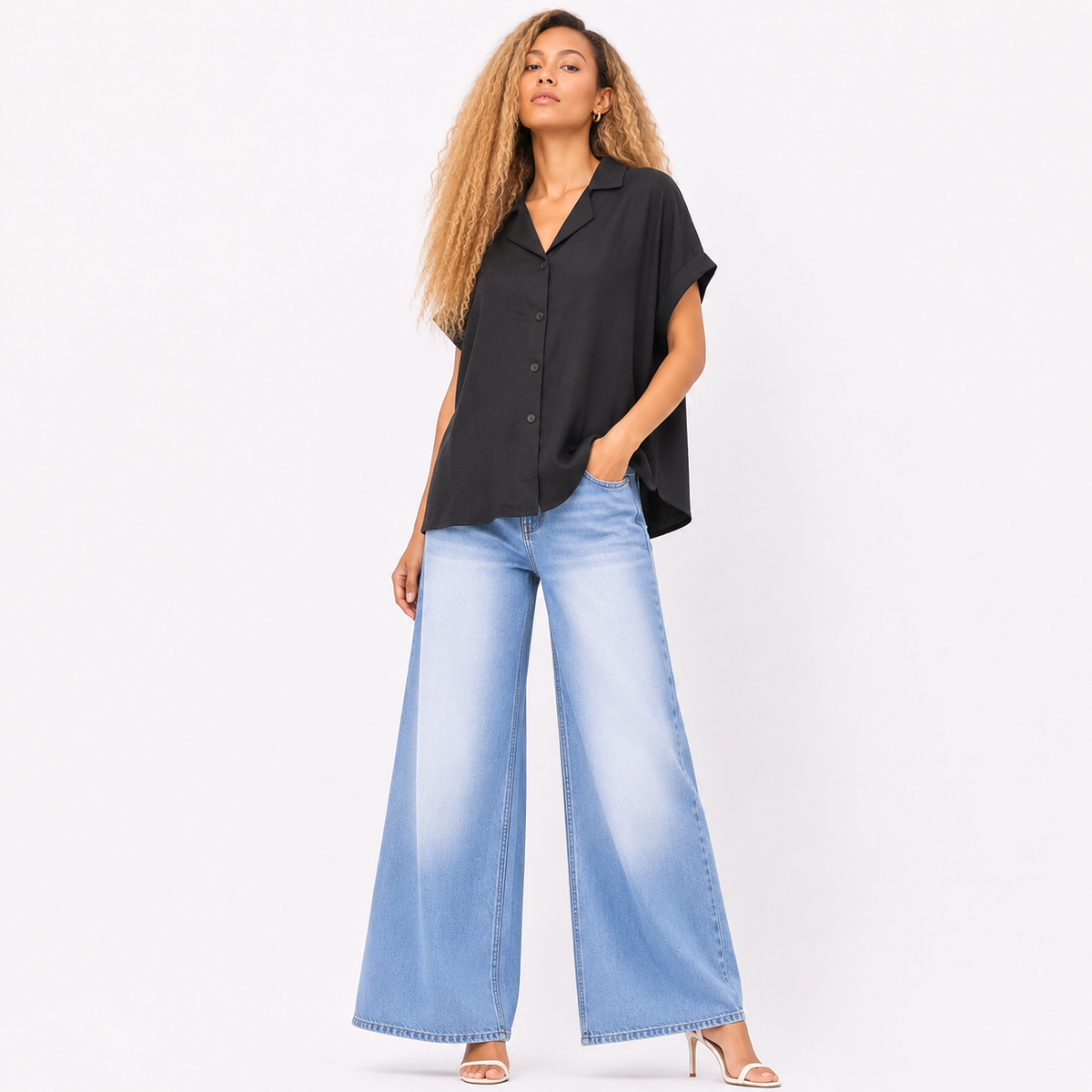 cut sleeve shirt style top