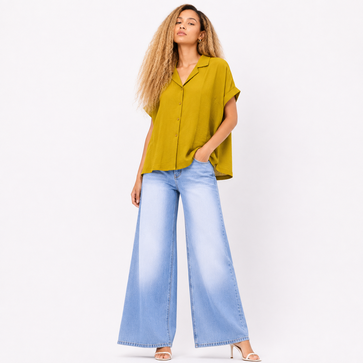 cut sleeve shirt style top