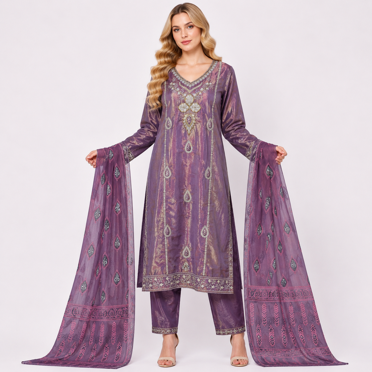 Premium  till blue Chanderi Silk Blend