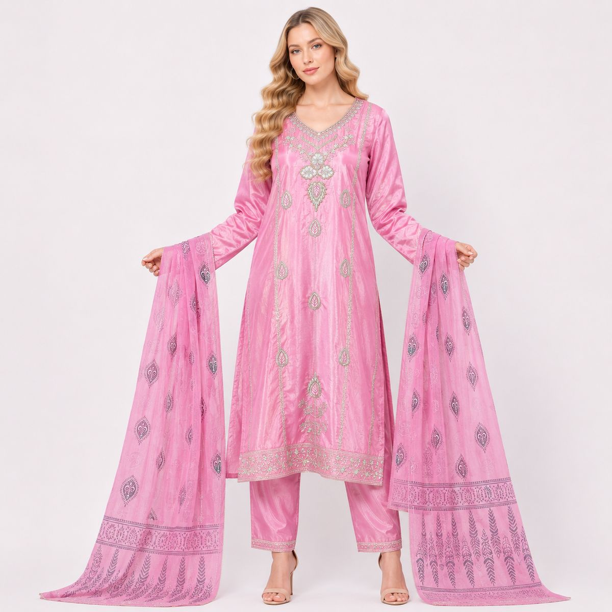 Premium  till blue Chanderi Silk Blend
