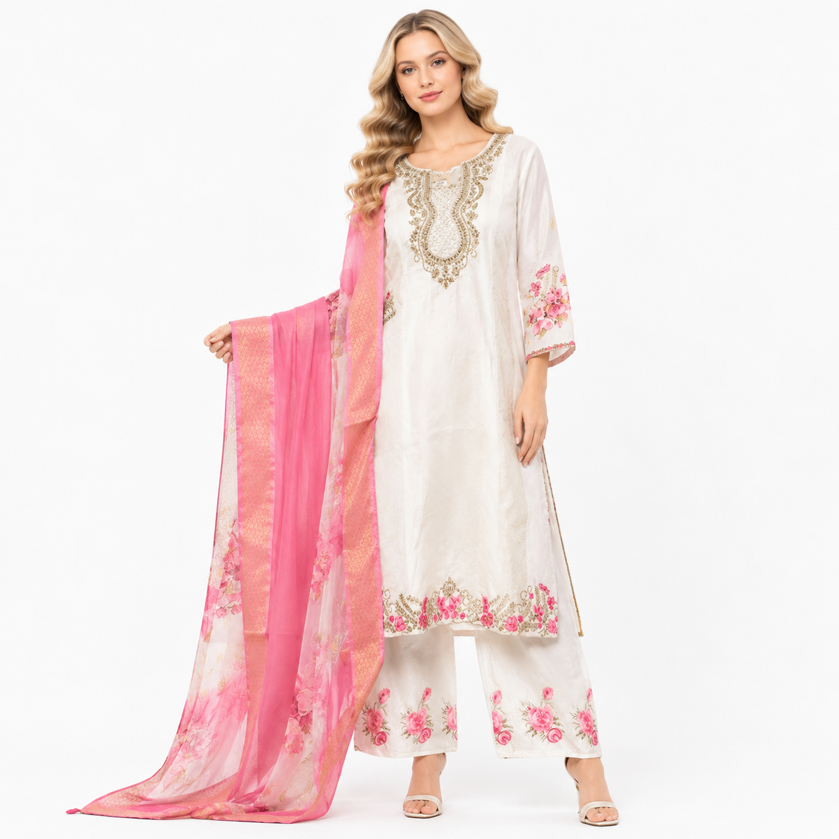 PRINTED CHUNNI WITH EMBROPIDERY SUIT