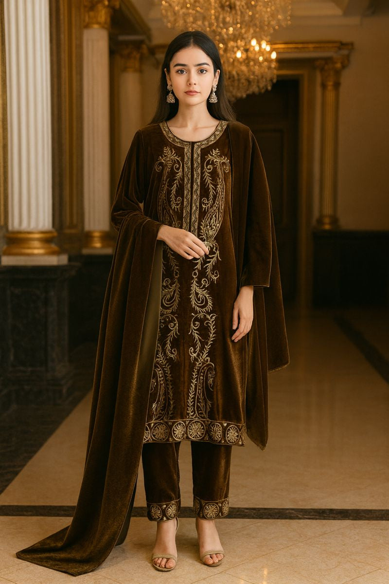 velvet suits flower design free size till to 2xl