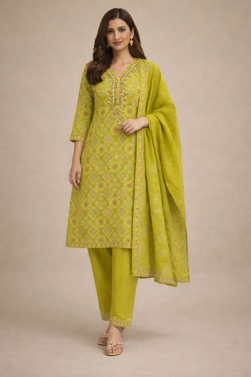 MIRROR WORK COTTON SUIT GOOD TILL TO 5XL