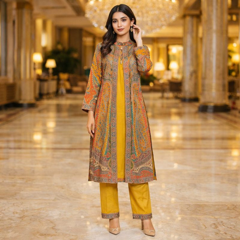 PASHMINA INDO WESTERN 3PC SET