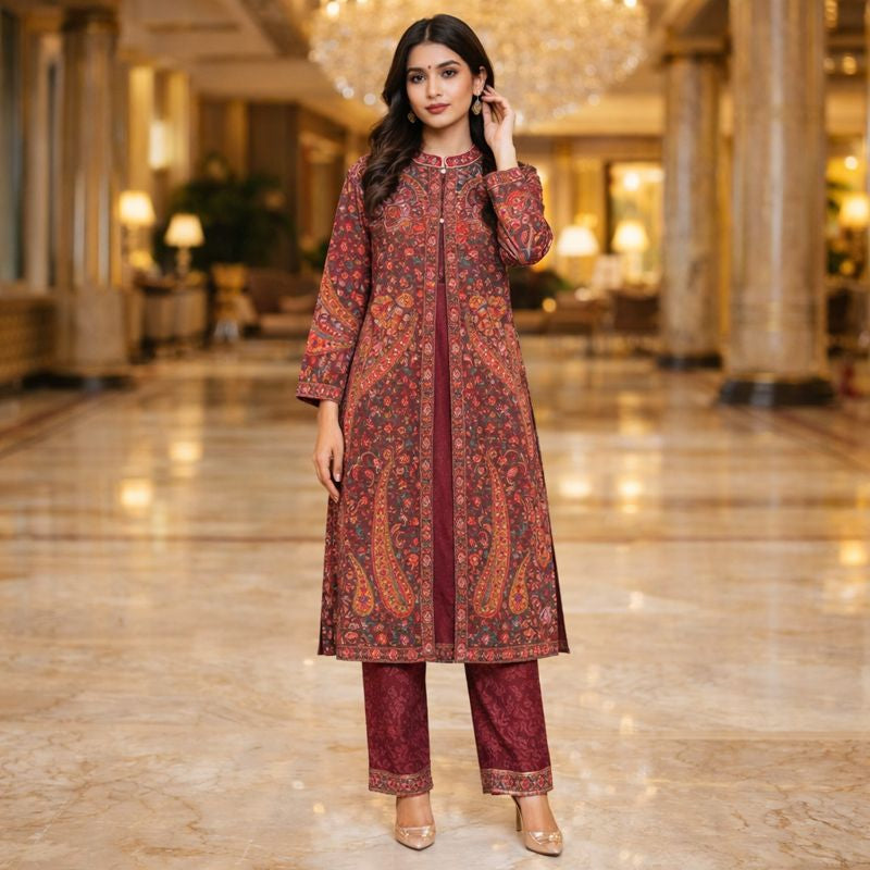 PASHMINA INDO WESTERN 3PC SET