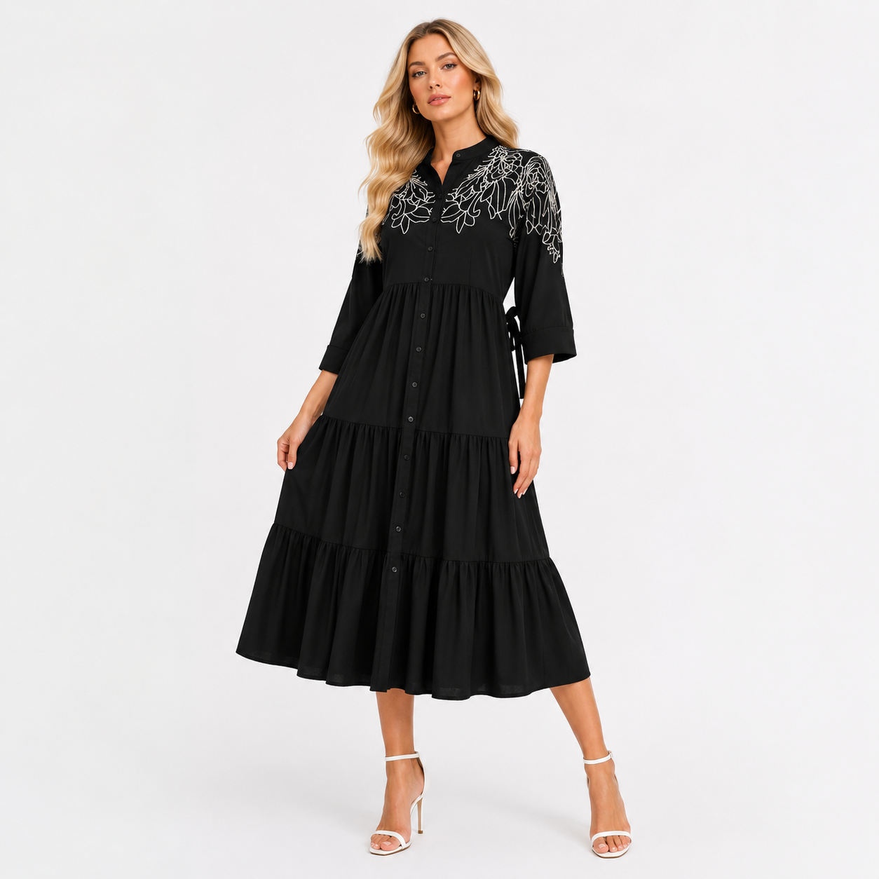 FRILL THREAD WORK DRESS